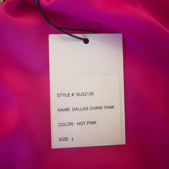 Dallas Chain Tank, Generation Love, Hot Pink, size L, new - Picture 3 of 3